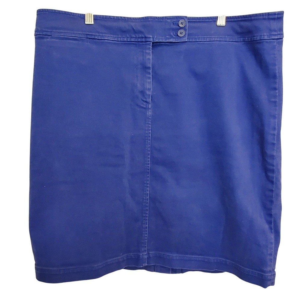 Talbots Womens Size 20 Royal Blue Cotton Stretch Pencil Skirt Knee Length Casual